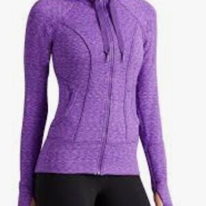 Athleta Space Dye Strength Hoodie 2 Women's Size S Deep Purple Heathered Zip-Up